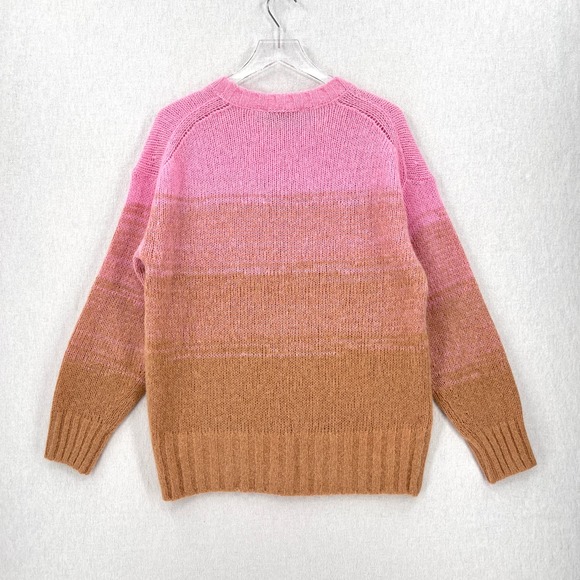 EVERLANE The Gradient Alpaca Crew Sweater Womens M Tan Pink Long Sleeve Pullover - Picture 7 of 16
